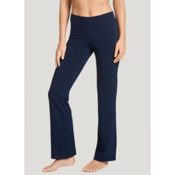NWOT Jockey Ladies High-Rise Yoga Pants Size Small Navy Blue Bootleg W Pockets - Picture 1 of 8
